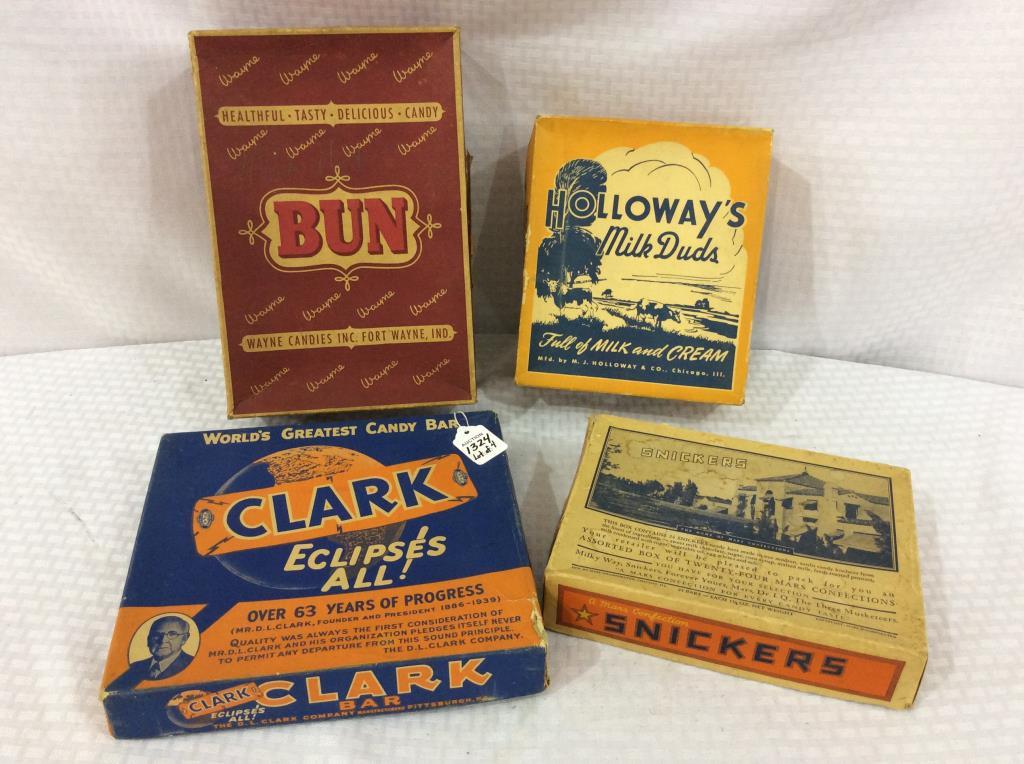 Lot of 4 Old Cardboard Candy Boxes