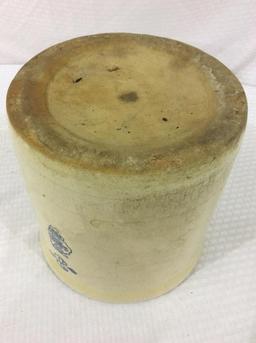 3 Gal Stoneware Crock Front Marked White Hall