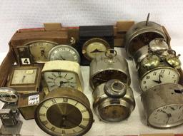 Lot of 15 Various Sm. Clocks Including Alarm