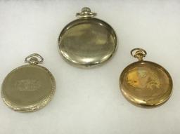Lot of 3 Various Open Face Pocket Watches