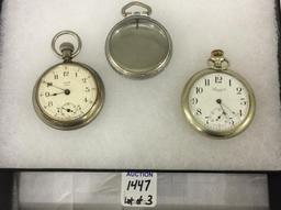 Lot of 3 Including 2 Open Face Pocket Watches-
