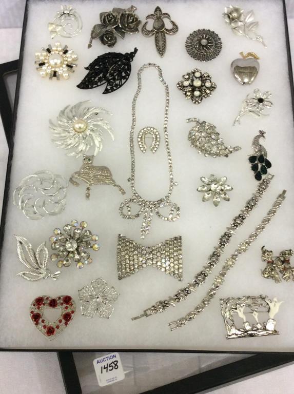 Collection of Ladies Silver Costume Jewelry