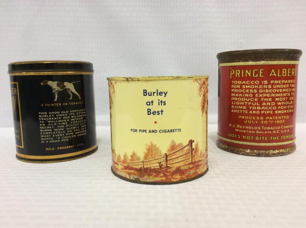 Lot of 3 Adv. Tobacco Tins Including