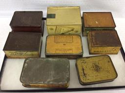 Lot of 8 Various Sm. Tobacco Tins