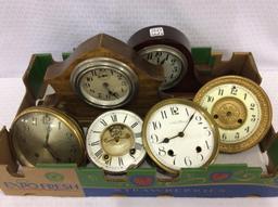 Lot of 6 Including 2 Sm. Clocks & 4 Clock Dials