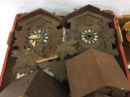 2 Boxes of Cuckoo Clocks Mostly Parts Only