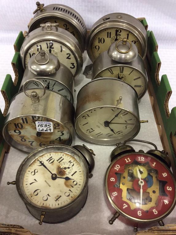 Lot of 9 Various Alarm Clocks Including