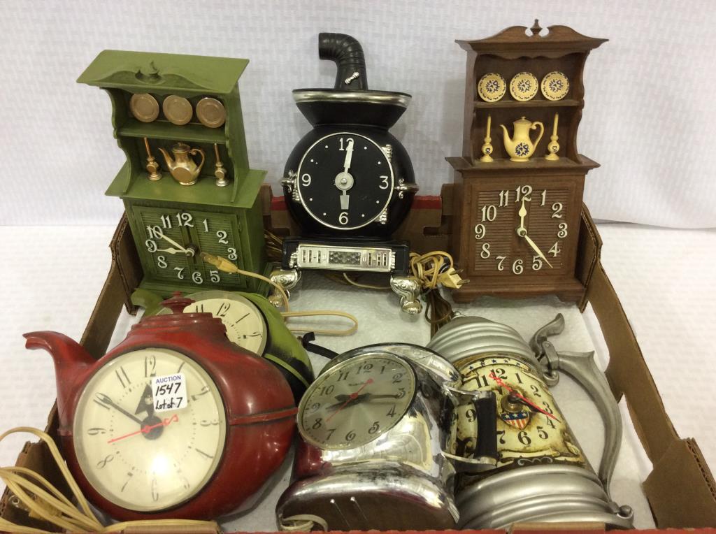 Lot of 7 Various Electric Kitchen Clocks