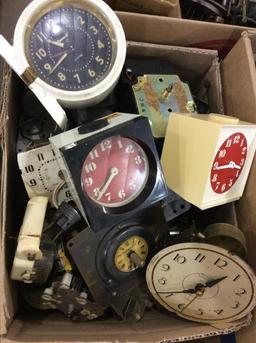 Very Lg. Box of Clocks-Some Parts Only Clocks