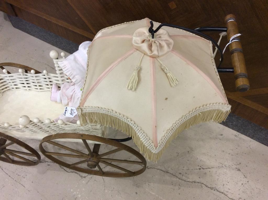 Sm. Child's Wicker Doll Buggy w/