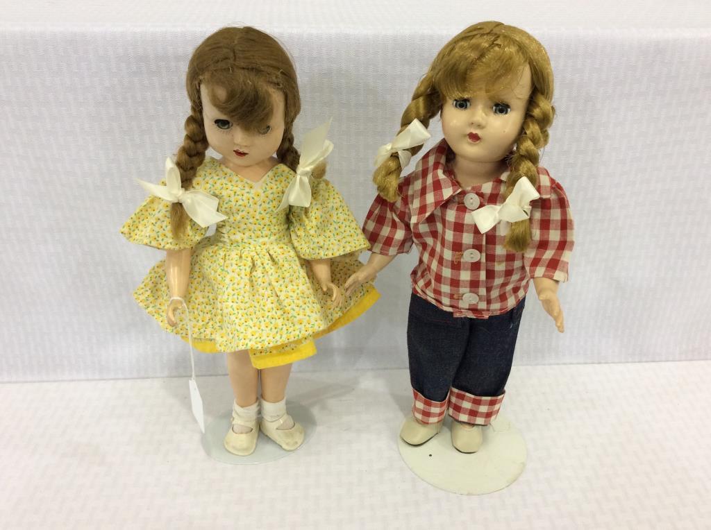 Lot of 2 Composition Dolls-One is
