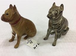 Lot of 2 Iron & Metal Dog Banks