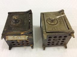 Lot of 2 Iron & Metal Star Safe Banks