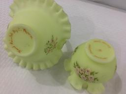 Lot of 2 Hand Painted Fenton Pieces