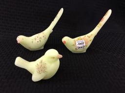 Lot of 3 Hand Painted Fenton Birds