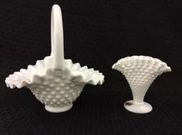 Lot of 3 Including 2 White Fenton Milkglass