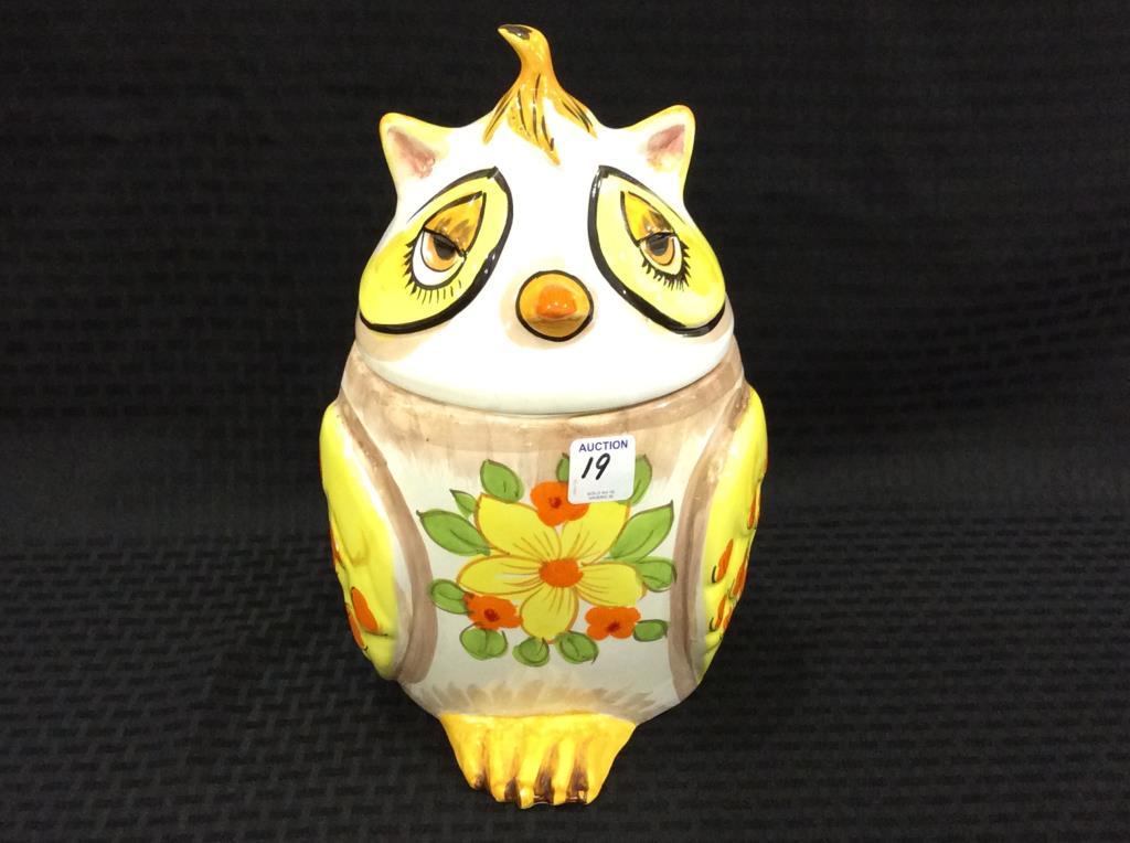 Lefton China Owl Cookie Jar (Approx. 12 Inches