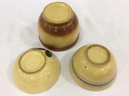 Lot of 3 Wattware Crock Bowls Including