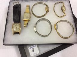 Lot of 6 Ladies Wrist Watches Including Bulova,