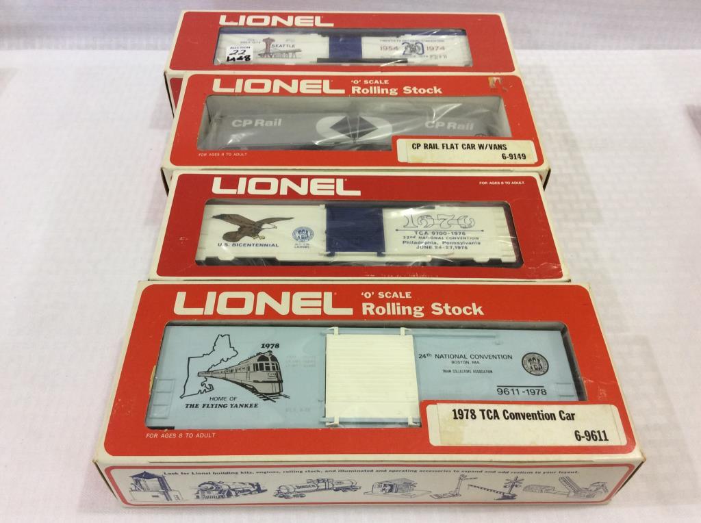 Lot of 8 Lionel 0-Gauge Train Cars in Boxes