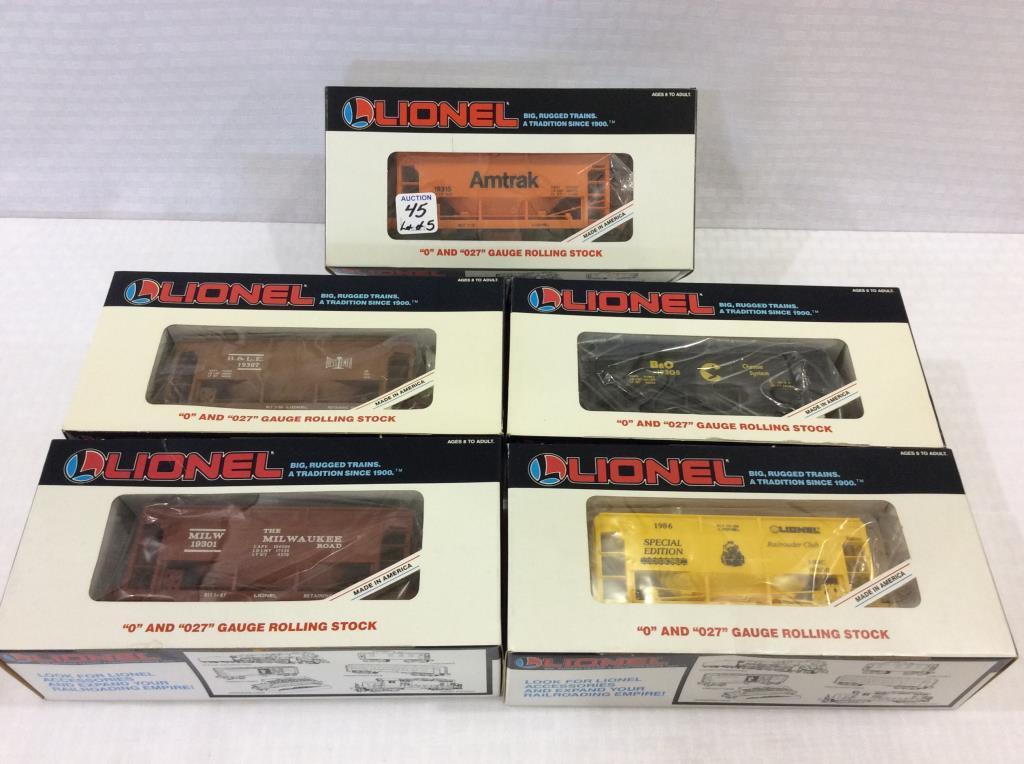 Lot of 5 Lionel O Gauge Ore Cars in Boxes