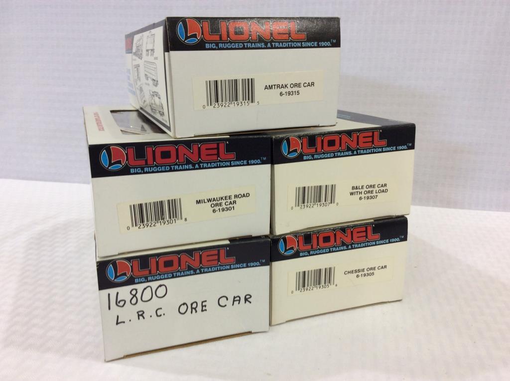 Lot of 5 Lionel O Gauge Ore Cars in Boxes