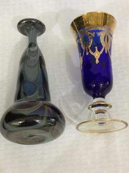 Lot of 2 Vases Including Italy Cobalt Blue