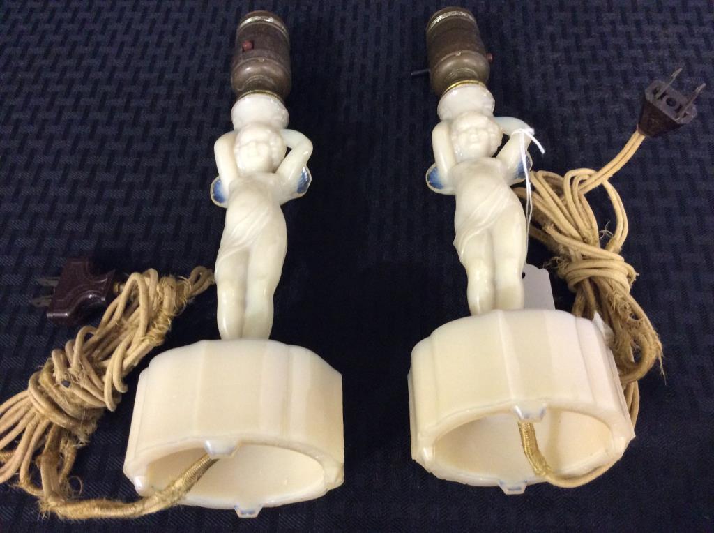 Pair of Aladdin Alacite Cupid Angel