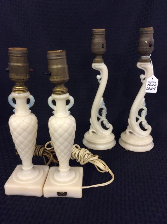 Lot of 4 Aladdin Alacite Lamp Bases Including