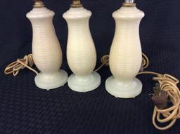 Lot of 3 Matching Aladdin Alacite Lamp Bases