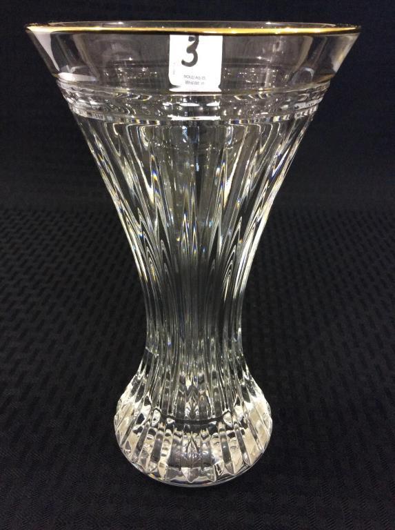 Waterford Crystal Gold Trim Vase