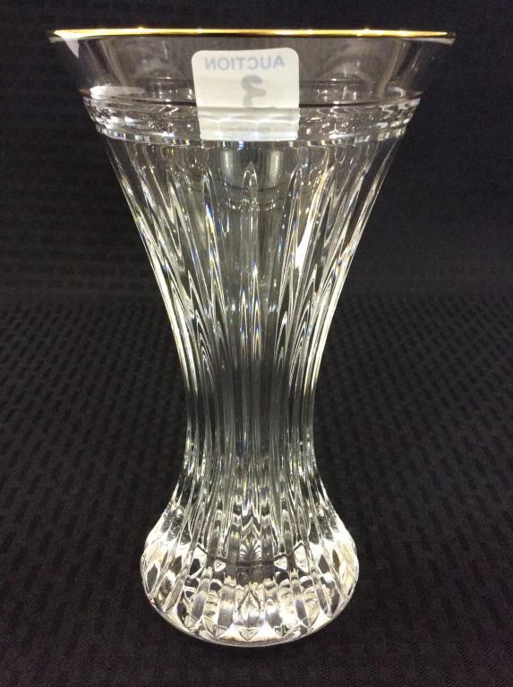 Waterford Crystal Gold Trim Vase