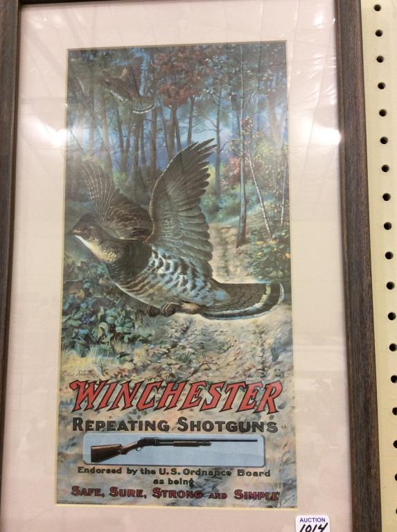 Framed Winchester Ad