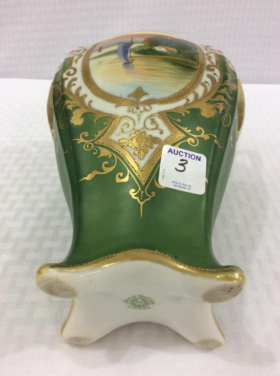 Hand Painted Nippon Dbl Handled Vase