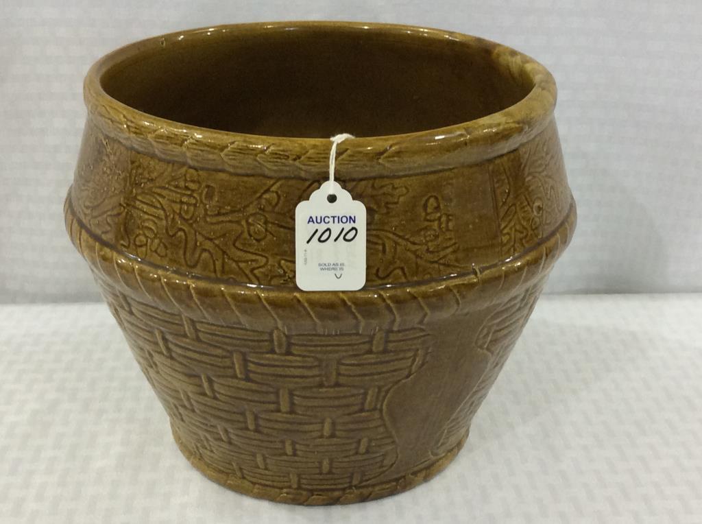 Western Stoneware Planter Signed Haws