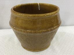 Western Stoneware Planter Signed Haws