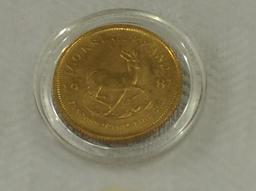 Lot of 2- 1/10th Ounce Gold Krugerand Coins