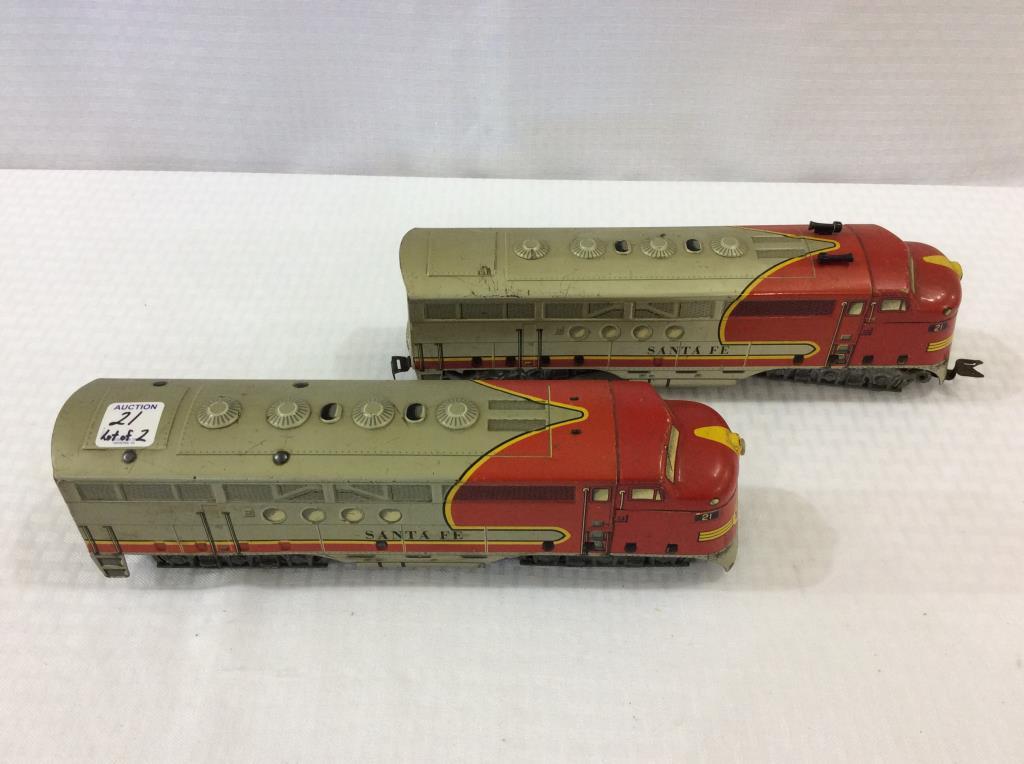 Marx Santa Fe 2 Piece Locomotive Set