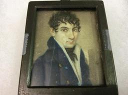 Miniature Vintage Man's Framed Portrait
