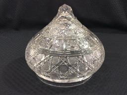 Heavy Cut Glass Lamp Shade ONLY