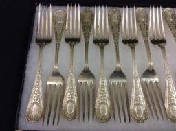 Lot of 12 Matching Ornate Sterling Silver