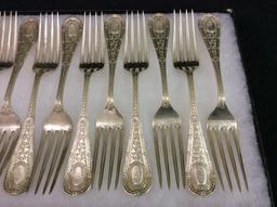 Lot of 12 Matching Ornate Sterling Silver