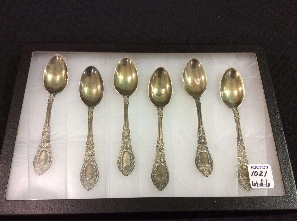 Lot of 6 Matching Ornate Sterling Silver Tea
