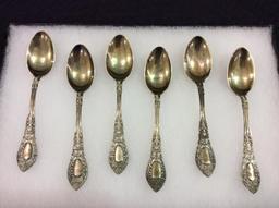 Lot of 6 Matching Ornate Sterling Silver Tea