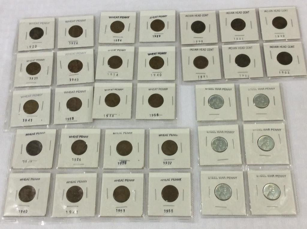 Collection of Pennies Including