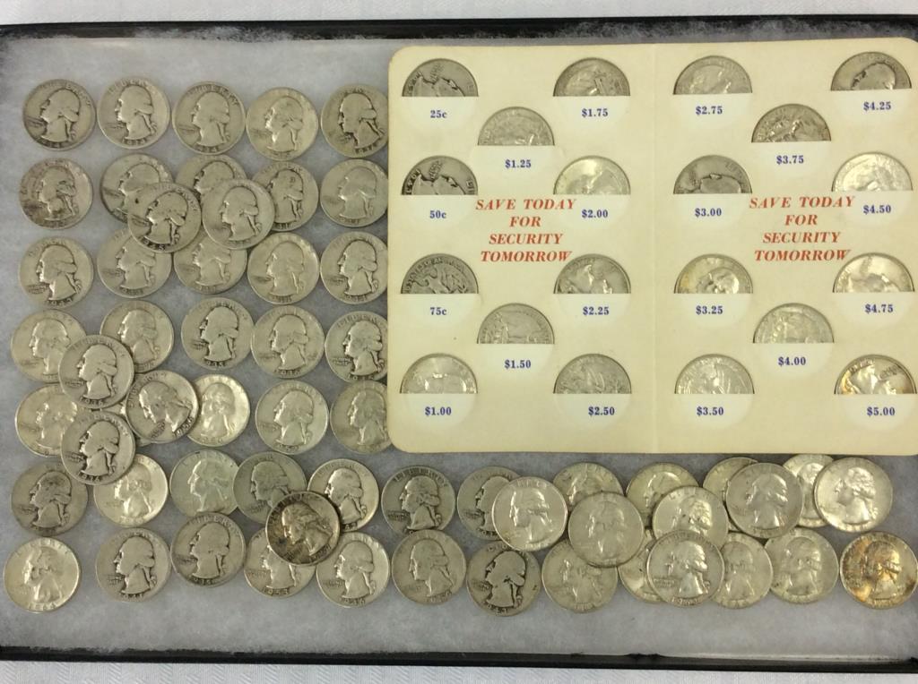 Collection of Approx. 80 Pre-64 Silver Quarters