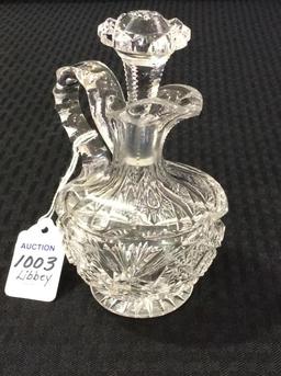 Libbey Cut Glass Cruet w/ Stopper