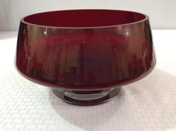 Red Ruby Crystal Bowl (Approx. 6 1/2 Inches