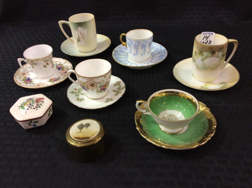 Lot of 8 Including 6 Mostly Bone China Cups &