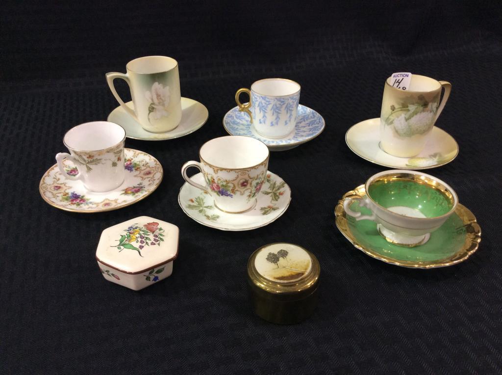 Lot of 8 Including 6 Mostly Bone China Cups &